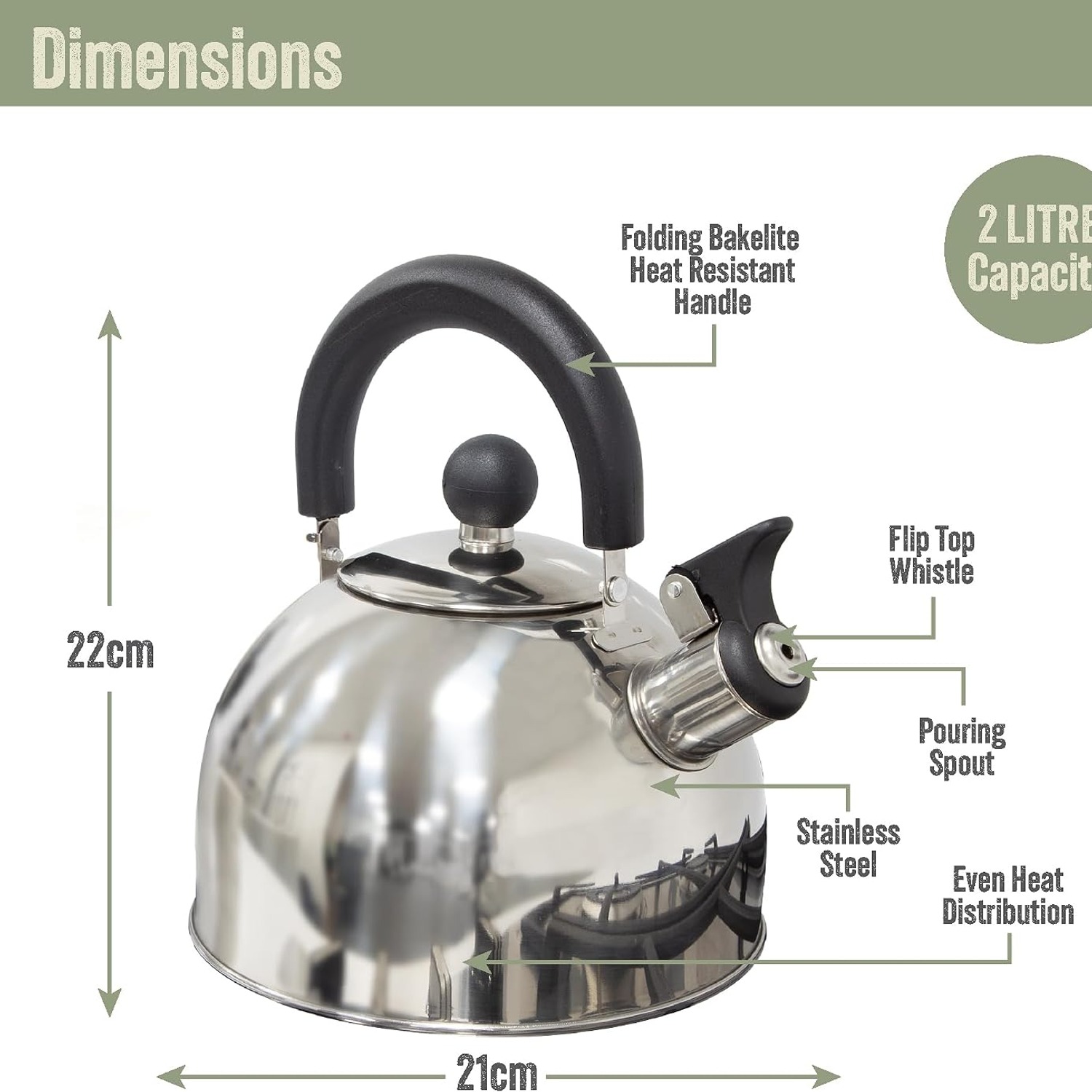 2L Whistling Camping Kettle: image 3