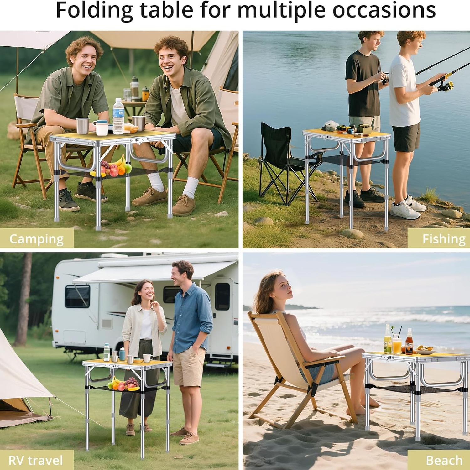 Anbte Adjustable Height Folding Camping Table: image 7