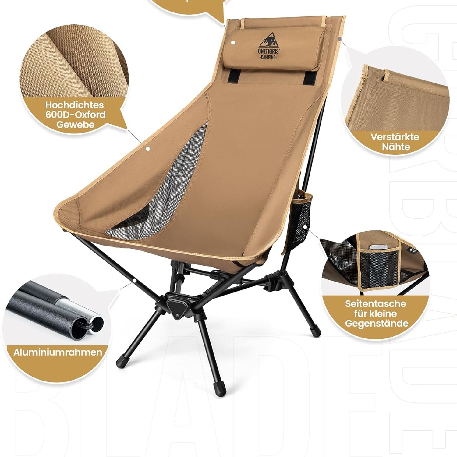 OneTigris High Back Folding Camping Chair: image 7