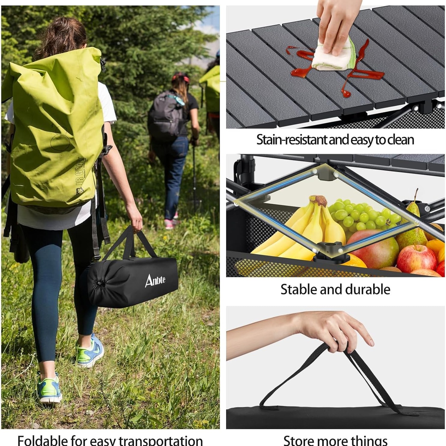 Anbte Roll Top Aluminum Camping Table: image 6