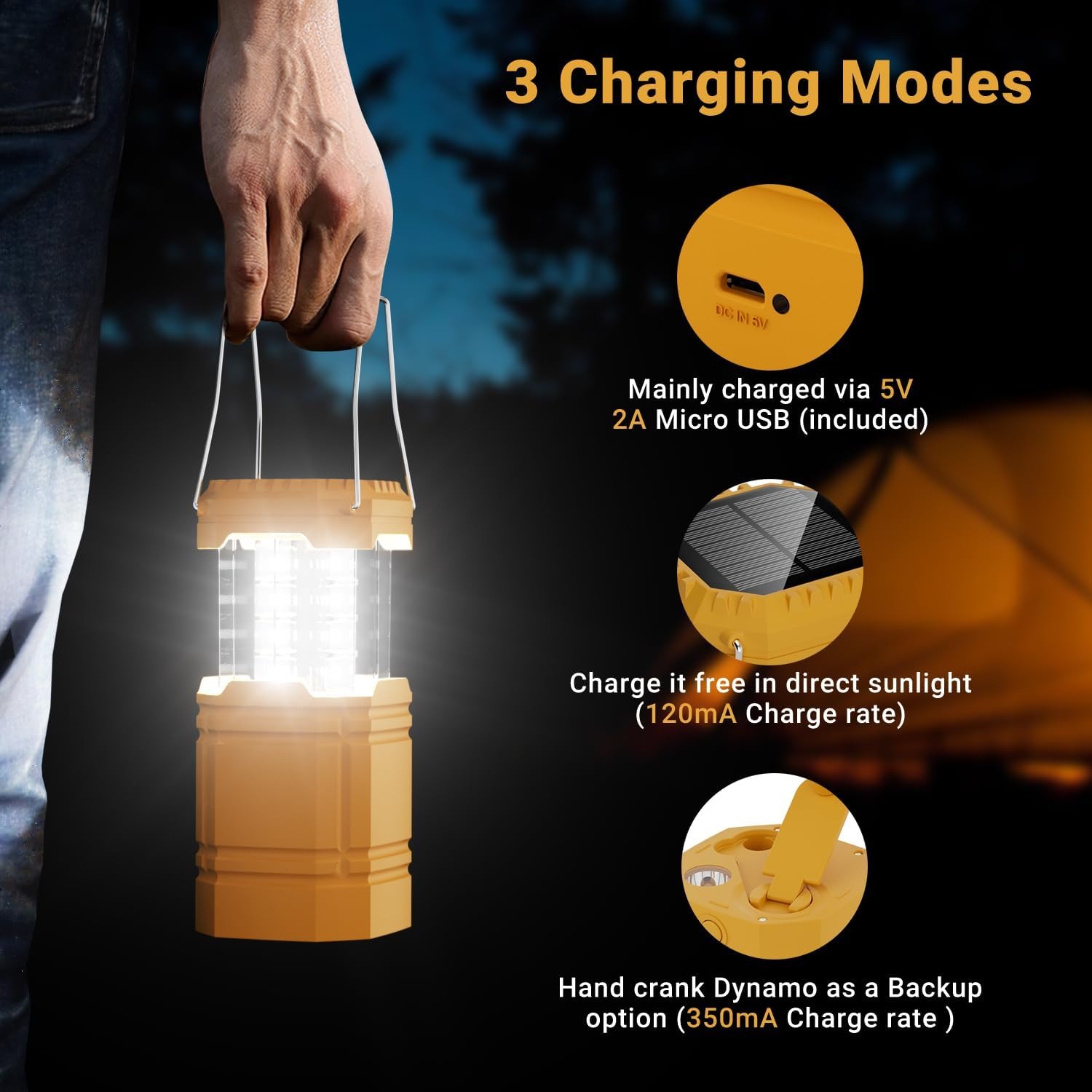 Solar Hand Crank Camping Lantern: image 4