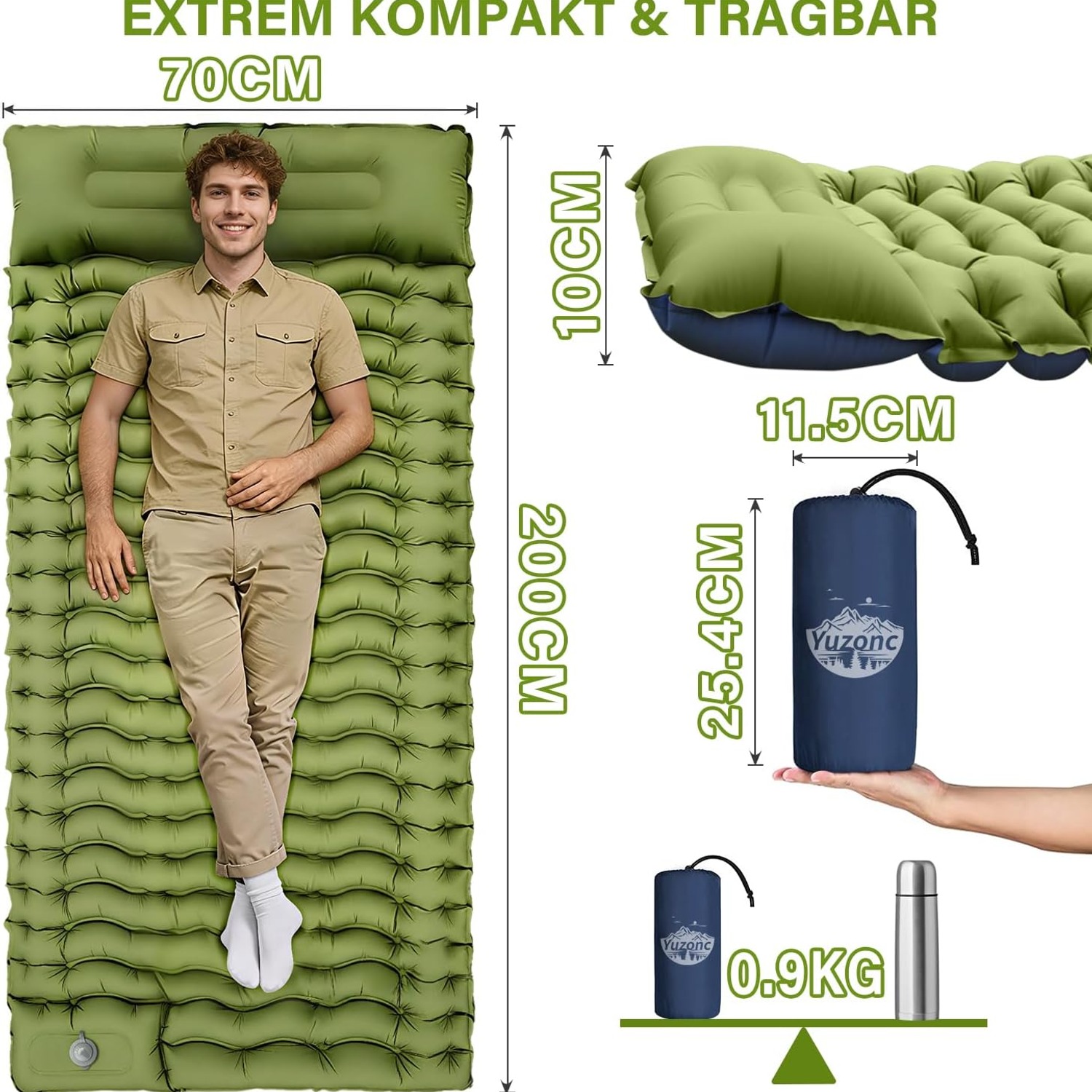 Yuzonc Foot Pump Camping Air Mattress with Built-In Pillow: image 5