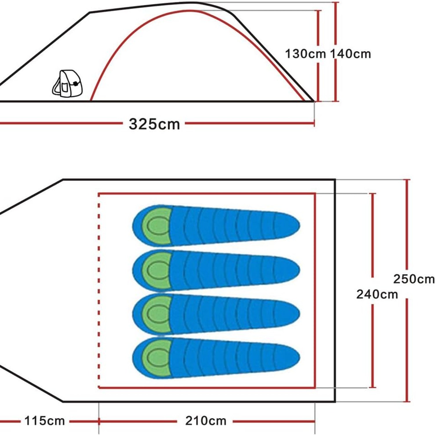 4 Person Double Layer Dome Tent: image 3