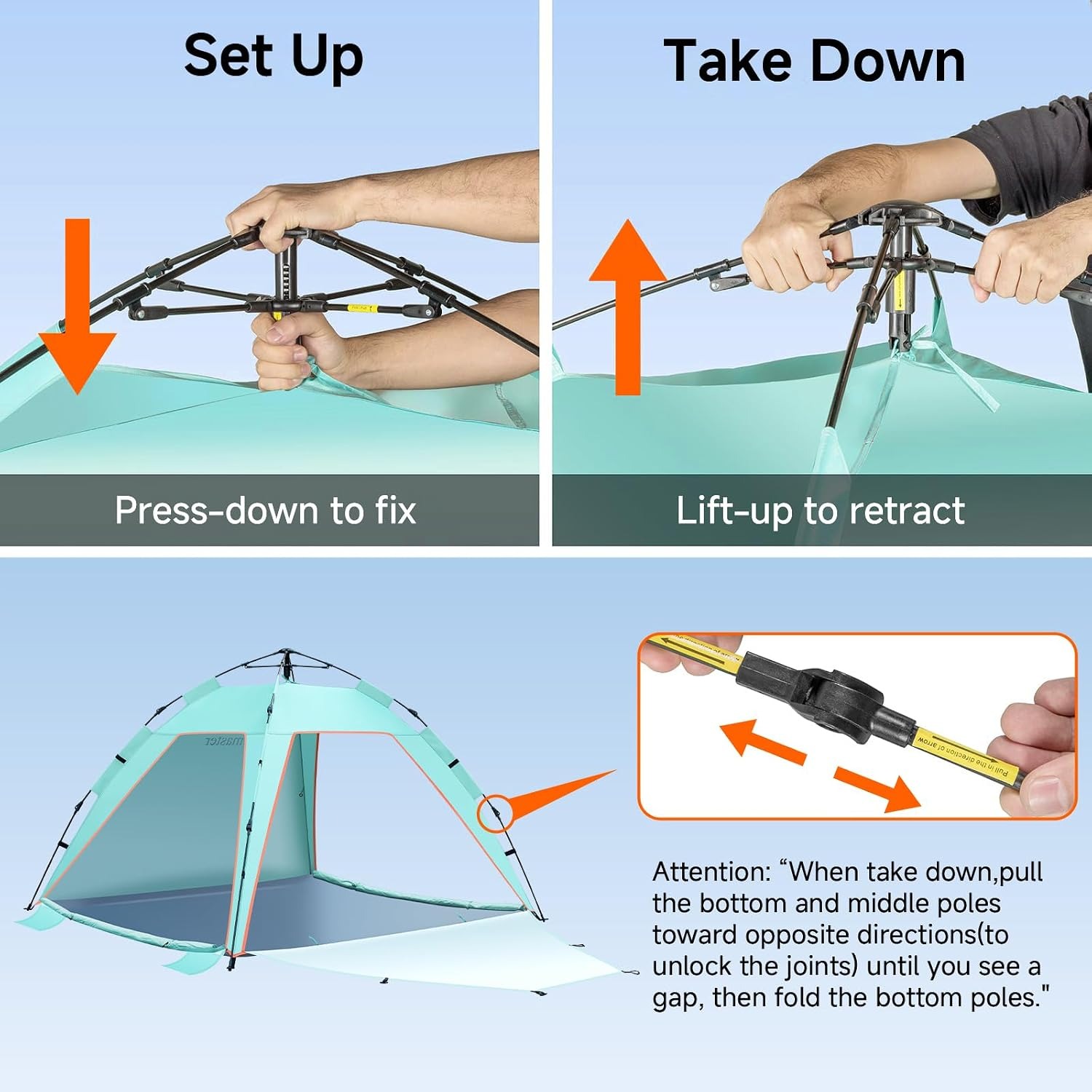 Temaster Automatic Pop Up Beach Tent Sun Shelter: image 3